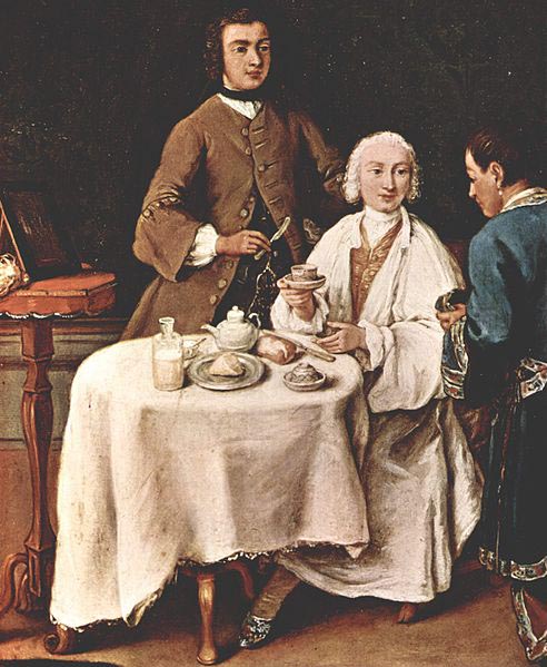 Pietro Longhi Besuch bei einem Lord, Detail